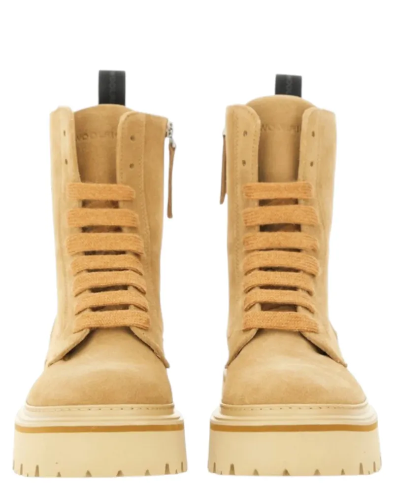 Woolrich Women's Suede Ankle Boots Side Zip and Rubber Sole