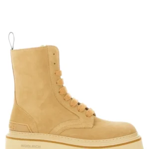Woolrich Women's Suede Ankle Boots Side Zip and Rubber Sole