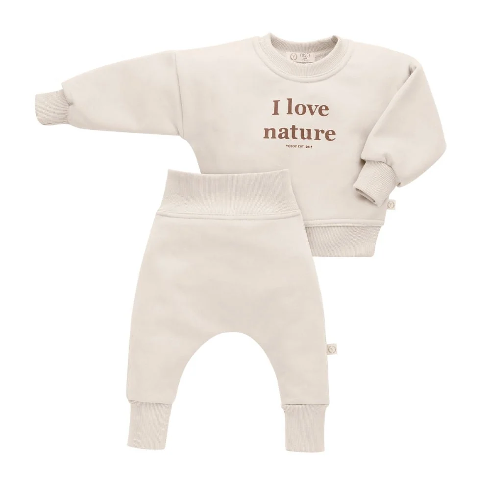 YOSOY детски спортен екип от памук 62/68 Nature Sunny Beige
