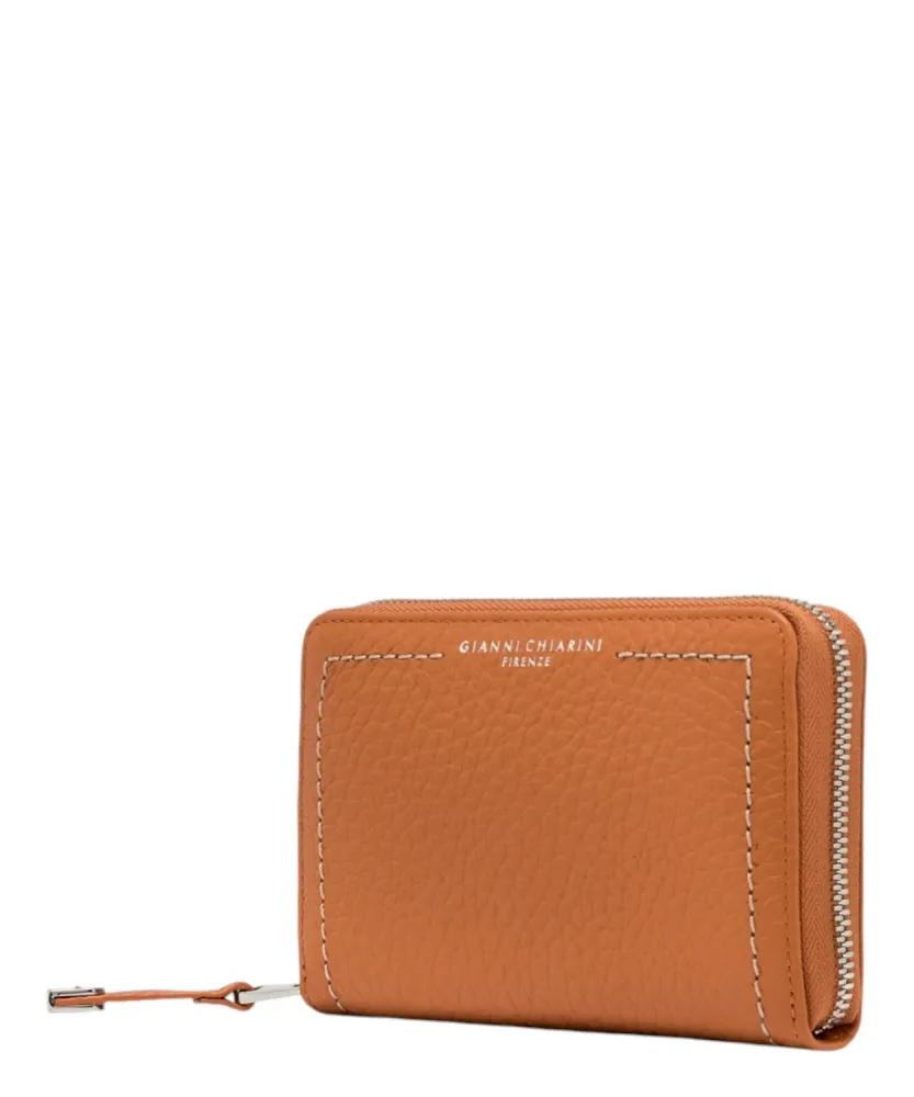 Gianni Chiarini Maxi Grain Leather Zip Wallet