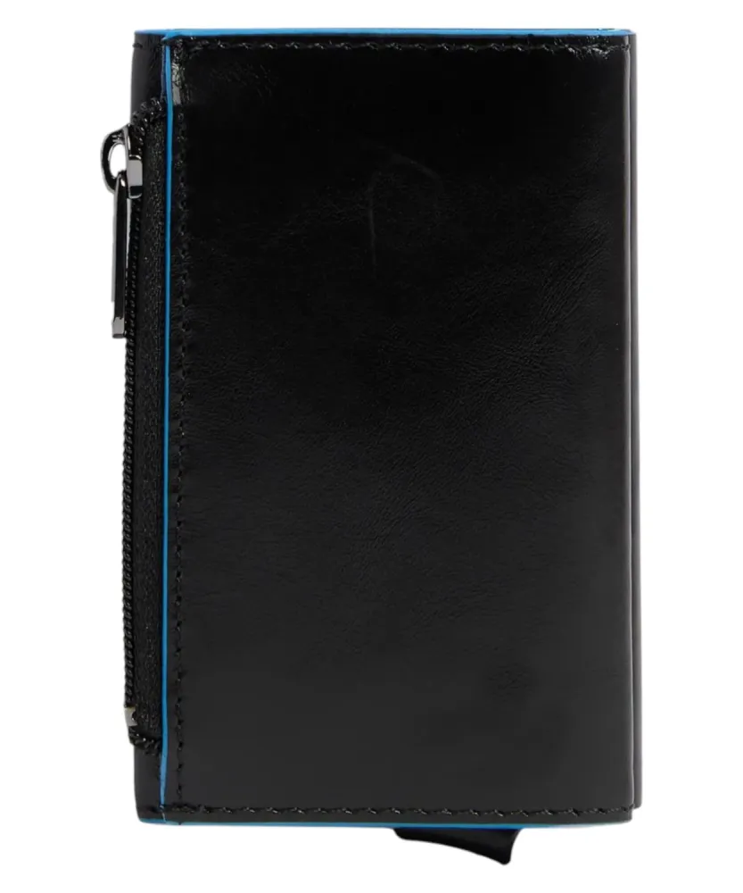 Men's Compact Automatic Leather and Metal Wallet
