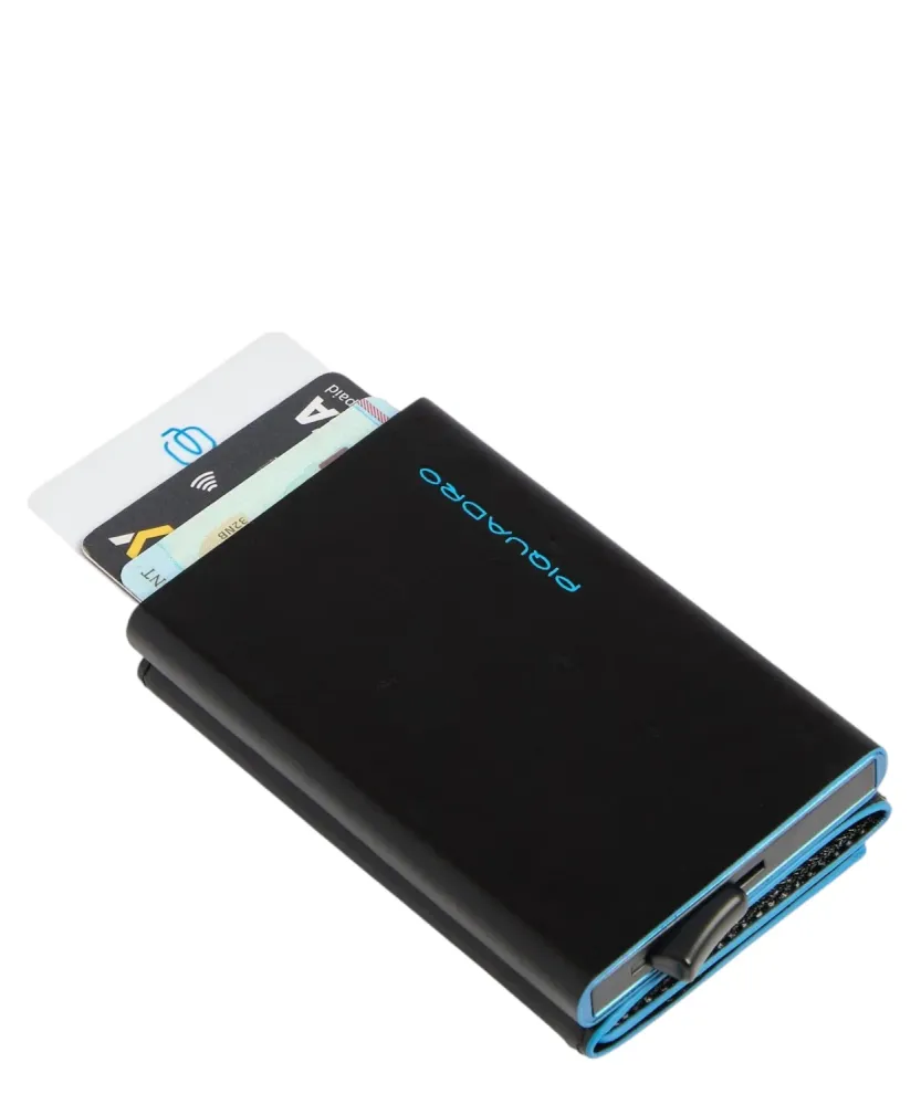 Men's Compact Automatic Leather and Metal Wallet
