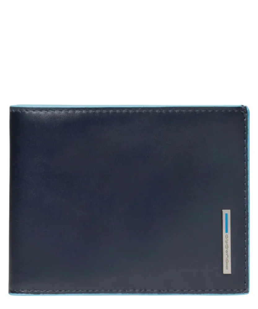 Men's wallet 12 credit card holders blue square