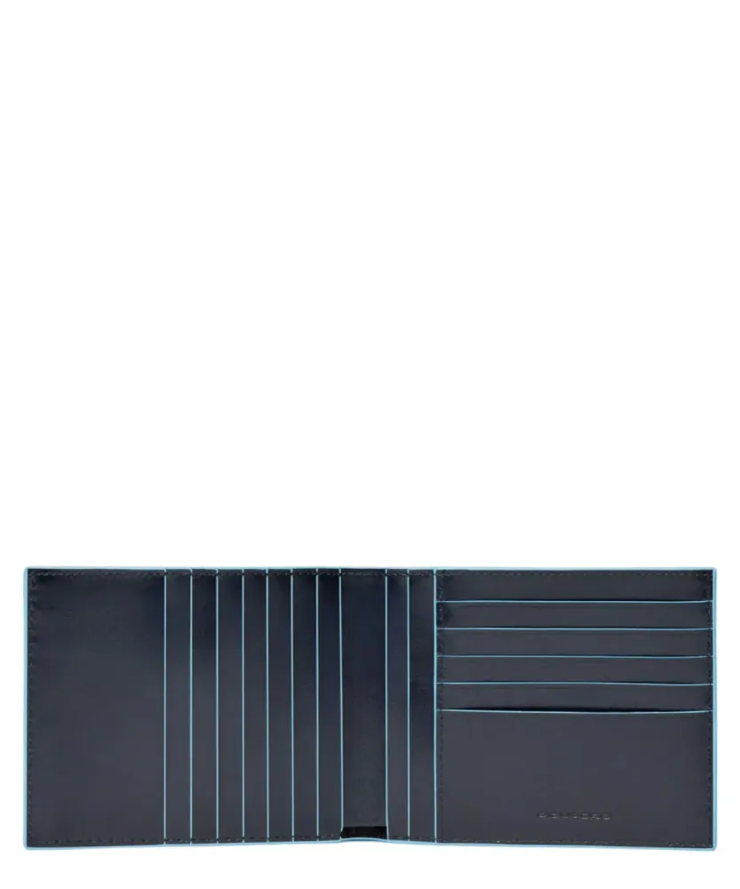 Men's wallet 12 credit card holders blue square