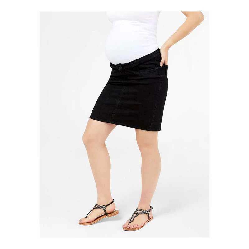 Mamalicious Lola Denim Ventenederdel - Sort